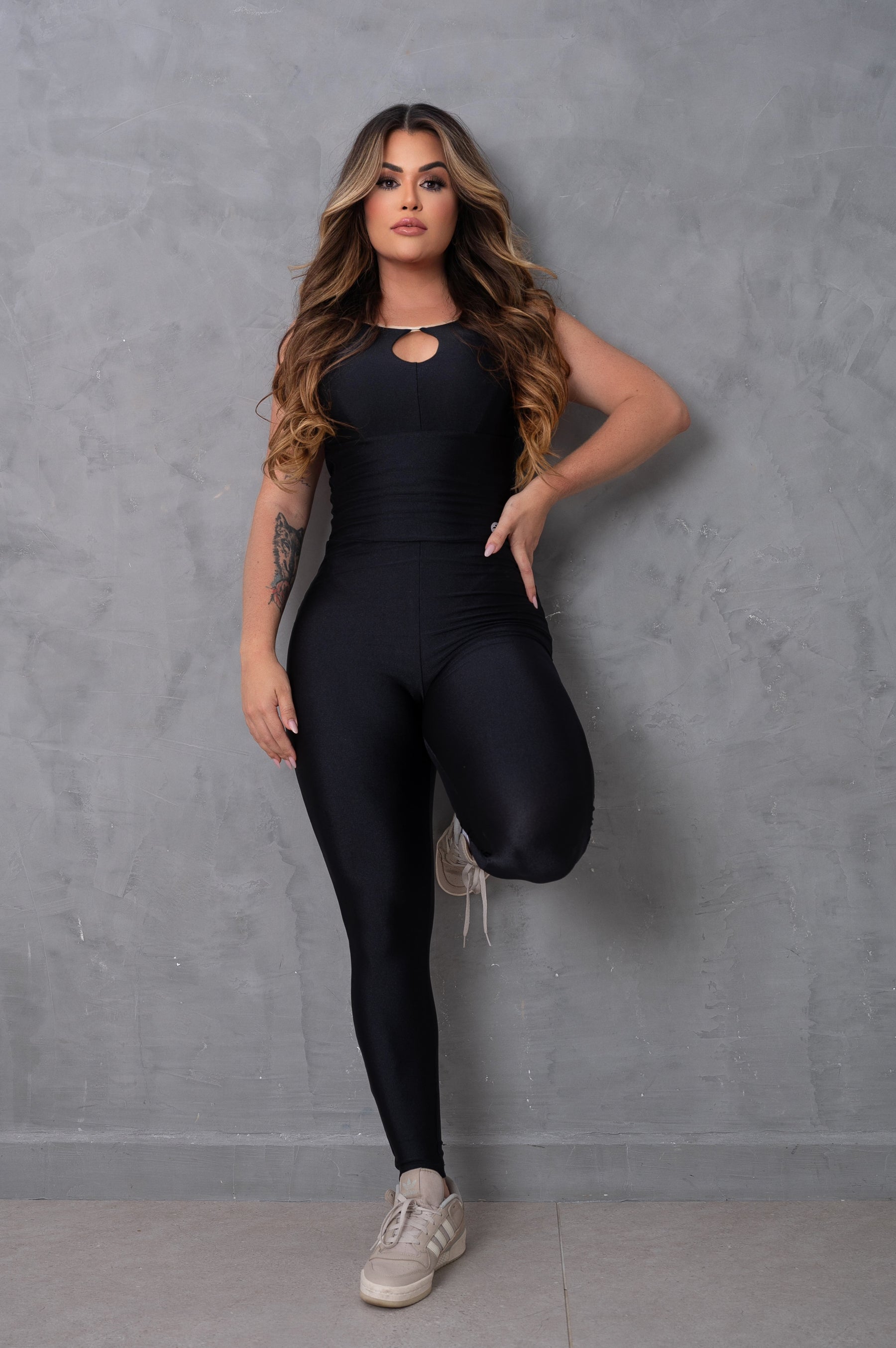Macacão FlexSuit em Poliamida - Preto
