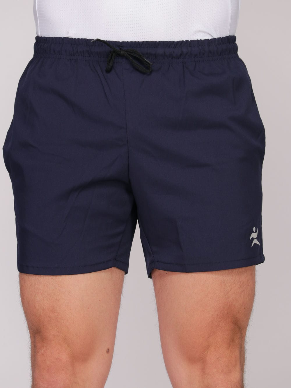 Bermuda Masculina Curta Com Bolso em Tactel com Elastano Logo Refletivo - Azul