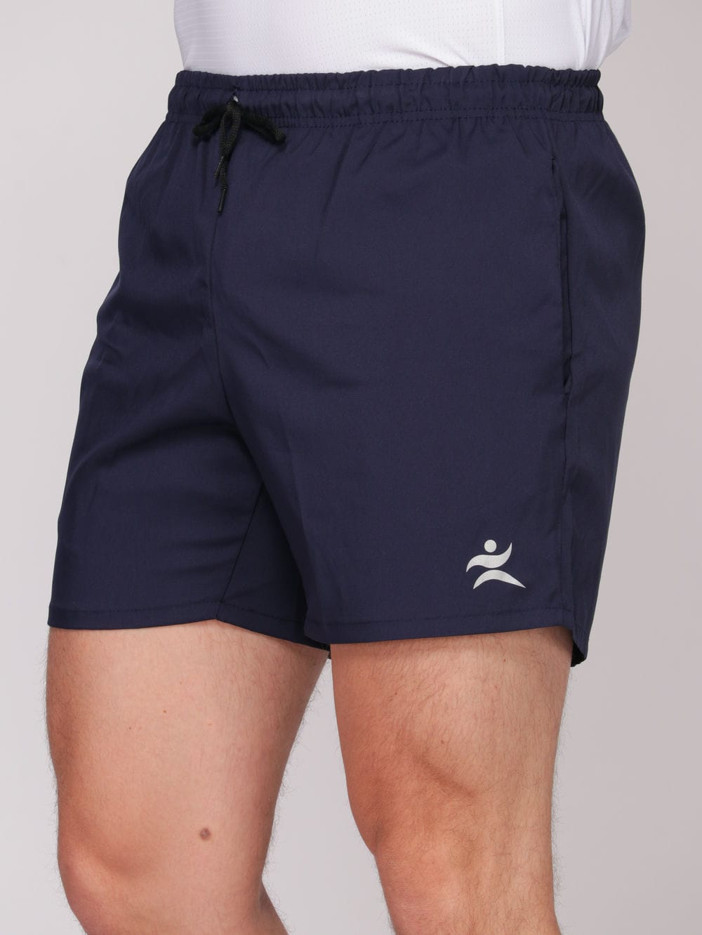 Bermuda Masculina Curta Com Bolso em Tactel com Elastano Logo Refletivo - Azul