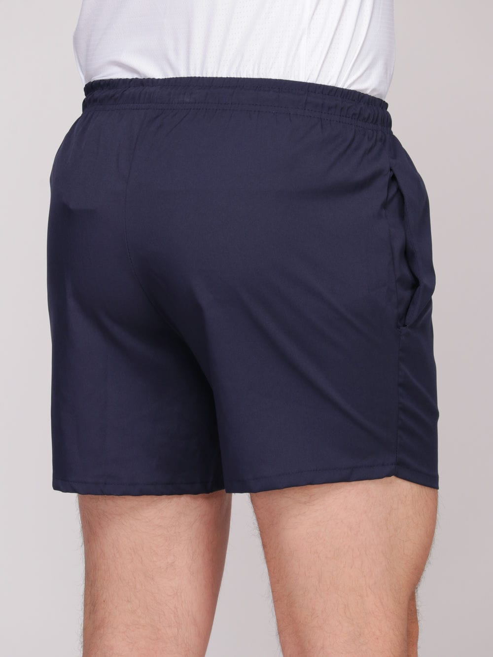 Bermuda Masculina Curta Com Bolso em Tactel com Elastano Logo Refletivo - Azul