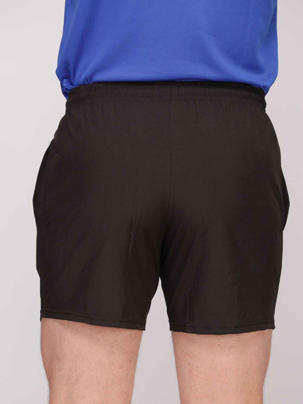 Bermuda Masculina Curta Com Bolso em Tactel com Elastano Logo Refletivo - Preto