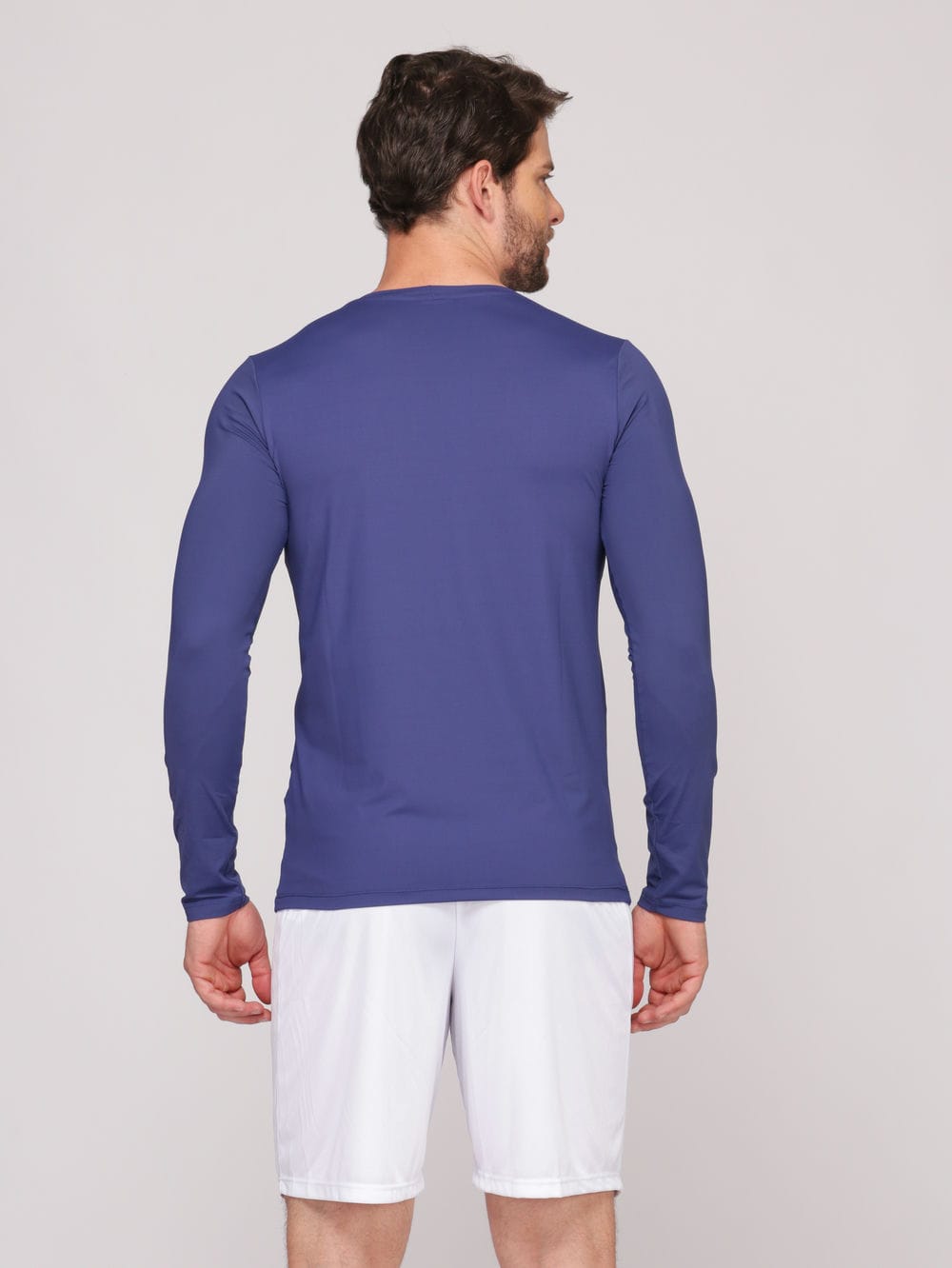 Camiseta Masculina Manga Longa Proteção UV Tecido Poliamida Evita Transpiração - Azul