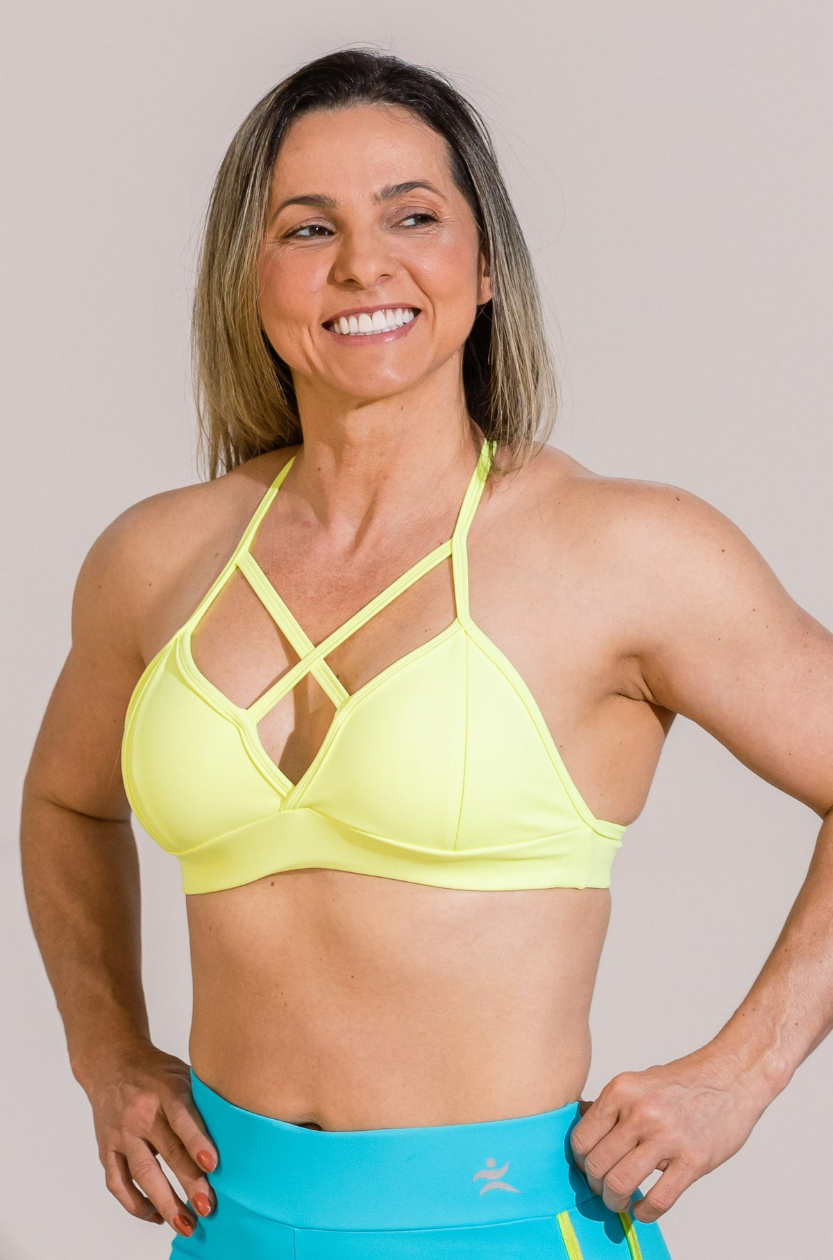 Top Fitness Academia Com Tira em Poliamida Verde ShapeSculpt